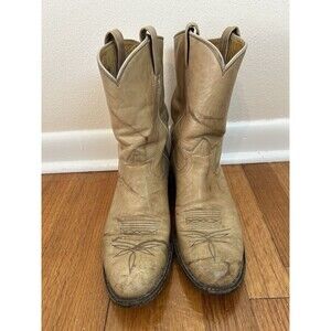 Tony Lama Tan Leather Western Heeled Boots